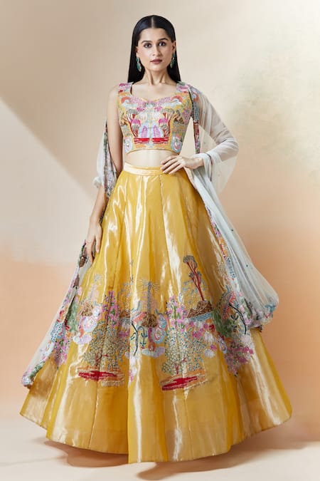 Aisha Rao Applique Embroidered Lehenga Set 