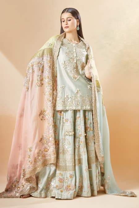 Anamika Khanna Embroidered Kurta Sharara Set 