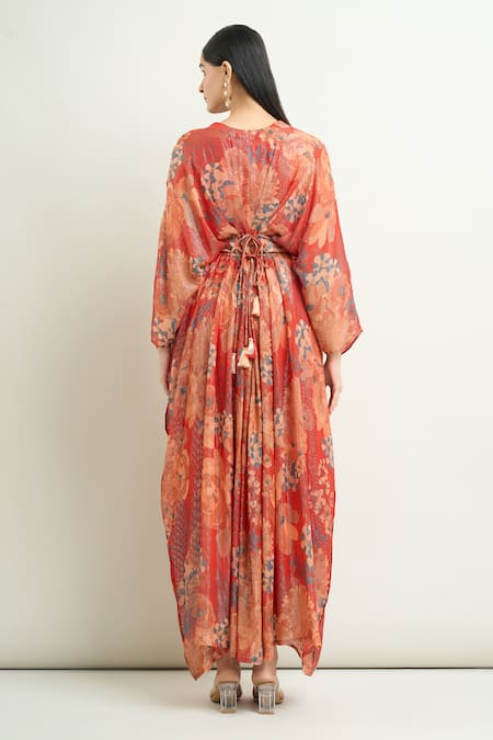 Archana Shah Moroccan Printed Shimmer Kaftan 