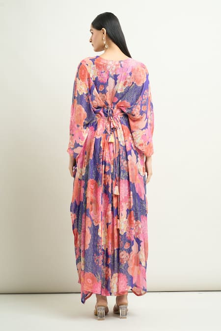 Archana Shah Moroccan Printed Shimmer Kaftan 