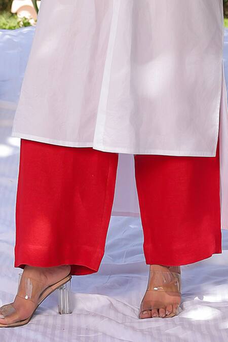 Buy Meher By Islie White Cotton, Linen Collared Rebel Kid Print Tunic With Pant Online at Aza Fashions Buy_Meher By Islie_White Cotton, Linen Collared Rebel Kid Print Tunic With Pant _Online_at_Aza_Fashions