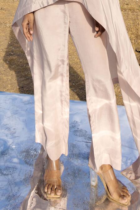 Meher By Islie Ivory Crepe Pearl Choker Embellished Cape With Pant Online at Aza Fashions Meher By Islie_Ivory Crepe Pearl Choker Embellished Cape With Pant _Online_at_Aza_Fashions