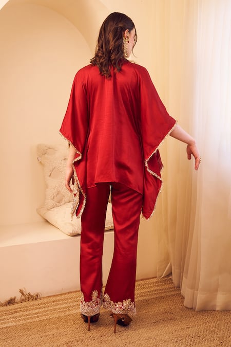 Shop Swish By Dolcy And Simran Pink Satin Silk Lining Shantoon Seher Gullistta Bloom Kaftan With Pant at Aza Fashions Shop_Swish By Dolcy And Simran_Pink Satin Silk Lining Shantoon Seher Gullistta Bloom Kaftan With Pant _at_Aza_Fashions