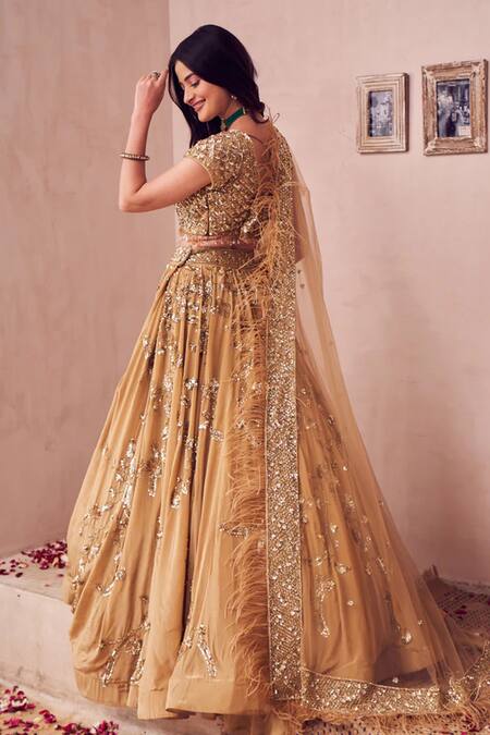 Buy Swish By Dolcy And Simran Gold Net, Crepe, Linen Sequins, Crystals, Royale Ambrosia Bridal Lehenga Set Online at Aza Fashions Buy_Swish By Dolcy And Simran_Gold Net, Crepe, Linen Sequins, Crystals, Royale Ambrosia Bridal Lehenga Set _Online_at_Aza_Fashions