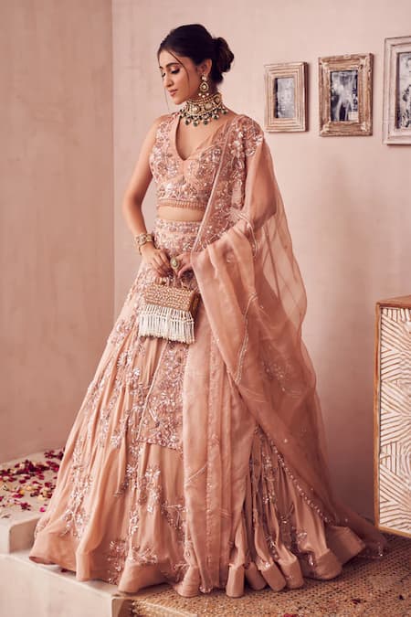 Swish By Dolcy And Simran Haze Fleur Embroidered Bridal Lehenga Set 