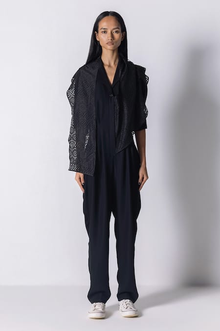 431-88 by Shweta Kapur US Attached Scarf Jumpsuit 