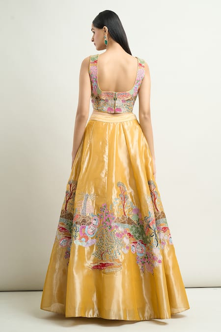 Aisha Rao Applique Embroidered Lehenga Set 