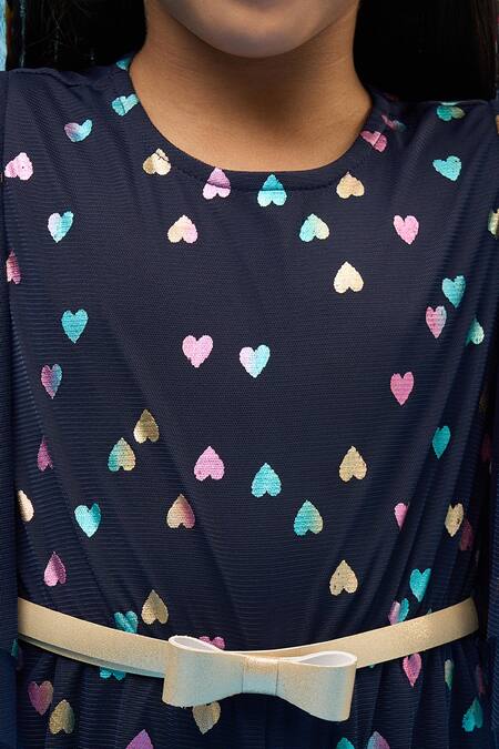 Buy Lil Drama Blue Polyester Heart Foil Print Jumpsuit Online at Aza Fashions Buy_Lil Drama_Blue Polyester Heart Foil Print Jumpsuit _Online_at_Aza_Fashions