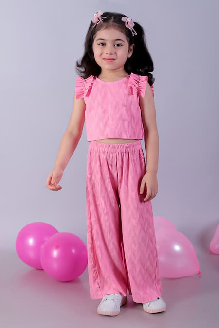 LIL DRAMA Frilled Shoulder Top & Pant Set 