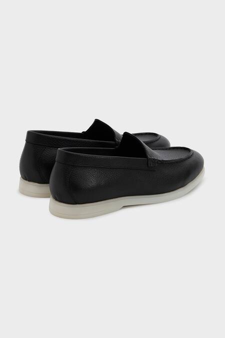 Nauvab_Black Nagra Textured Floaters _Online_at_Aza_Fashions