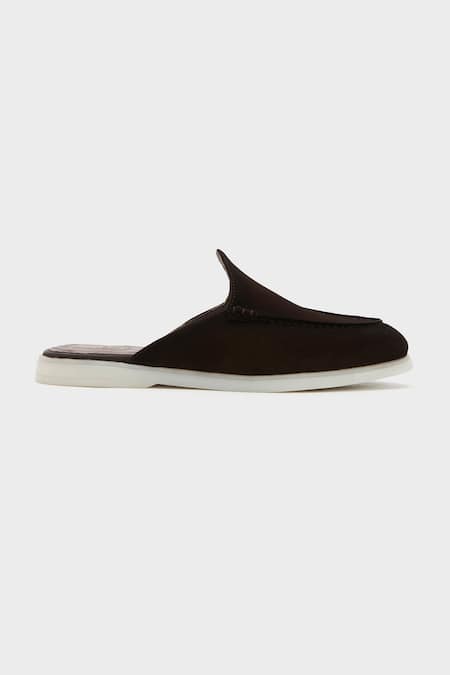 Buy_Nauvab_Brown Choco Leather Mojris _Online_at_Aza_Fashions