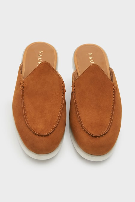 Nauvab Nagra Leather Mules 
