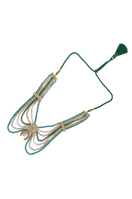 Buy_Xago_Multi Color Le Thalia Onyx And Kundan Layered Necklace _Online_at_Aza_Fashions