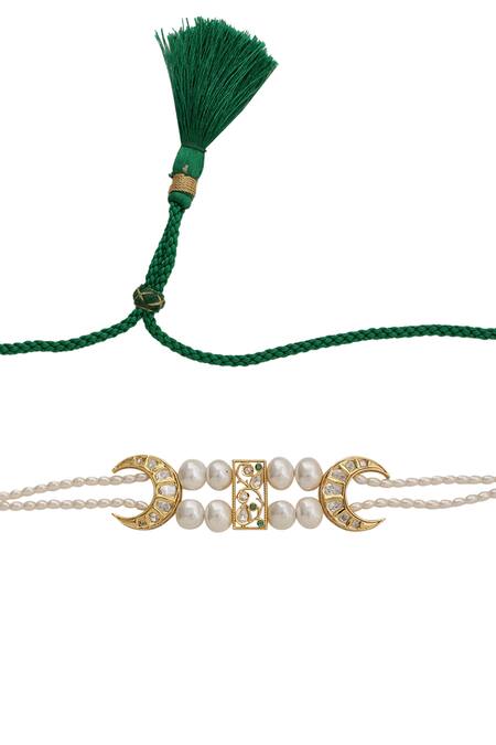 Buy_Xago_White Le Saira Chaand Choker _Online_at_Aza_Fashions