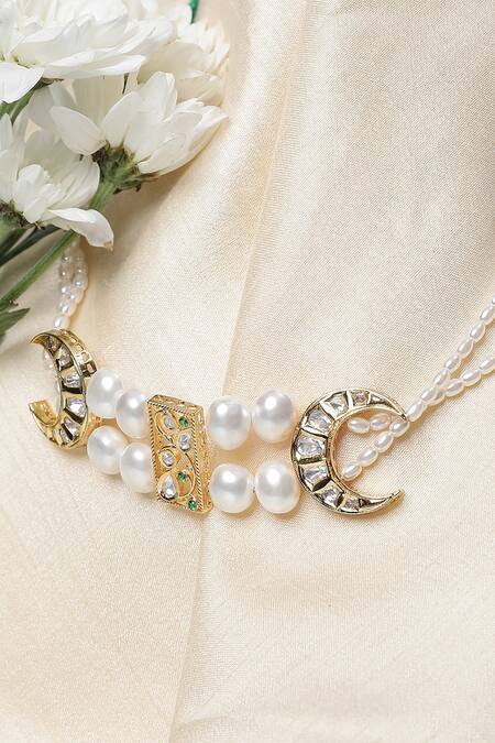 Shop Xago White Le Saira Chaand Choker Online at Aza Fashions Shop_Xago_White Le Saira Chaand Choker _Online_at_Aza_Fashions