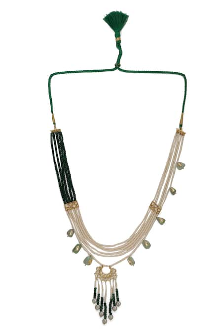 XAGO Le Eos Pearl & Quartz Embellished Layered Necklace 