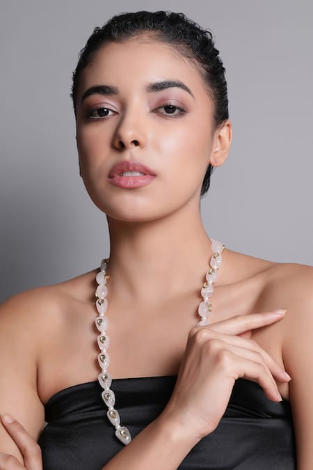 XAGO Le Selas Quartz & Kundan Embellished Necklace 