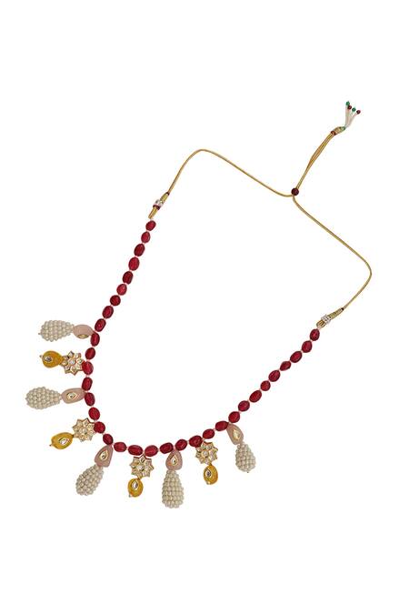 Buy_Xago_Multi Color Le Chryses Onyx And Kundan Embellished Necklace _Online_at_Aza_Fashions