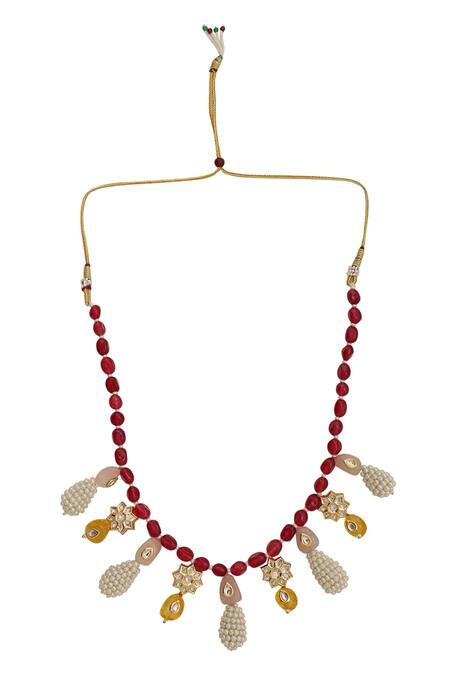 Shop_Xago_Multi Color Le Chryses Onyx And Kundan Embellished Necklace _Online_at_Aza_Fashions
