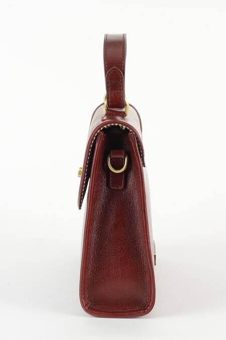 Shop_Tan & Loom_Maroon Plain Mini City Satchel Bag 