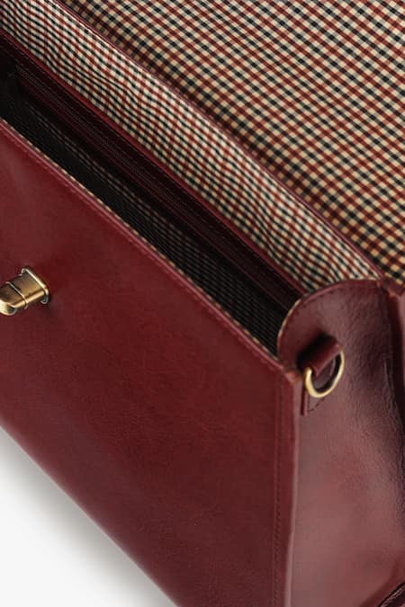 Shop_Tan & Loom_Maroon Plain City Satchel Bag 