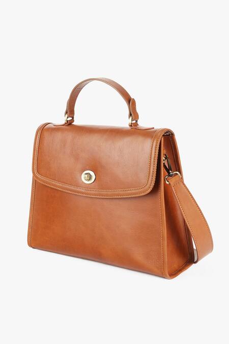Shop_Tan & Loom_Brown Plain City Satchel Bag _Online_at_Aza_Fashions