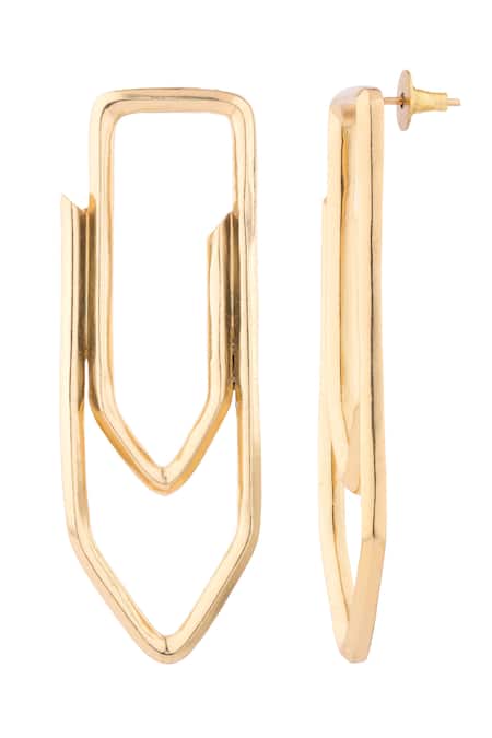 Anaash Gold Plated Paper Clip Studs at Aza Fashions Anaash_Gold Plated Paper Clip Studs_at_Aza_Fashions