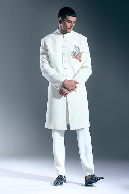 Rohit Bal Tiger Placed Embroidered Sherwani 