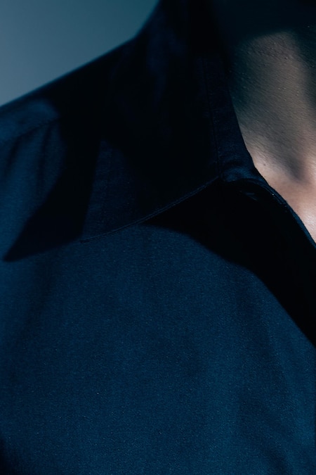 Buy_Rohit Bal_Black Sequins, Embroidery Tonal Shirt 