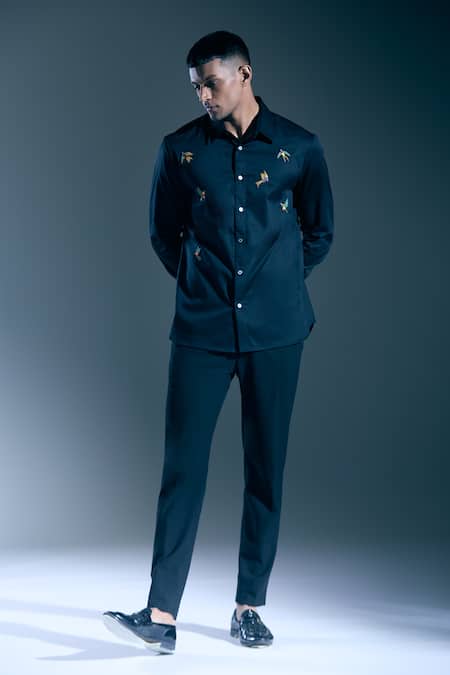 Buy_Rohit Bal_Black Embroidery Bird Shirt 