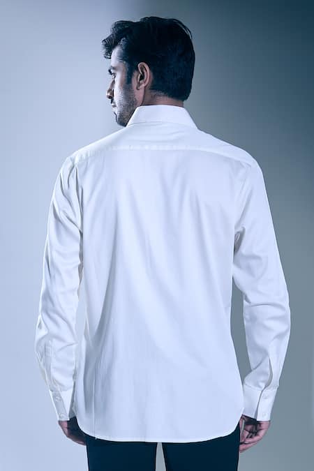 Shop Rohit Bal Ivory Embroidery Placed Horse Motif Shirt at Aza Fashions Shop_Rohit Bal_Ivory Embroidery Placed Horse Motif Shirt _at_Aza_Fashions