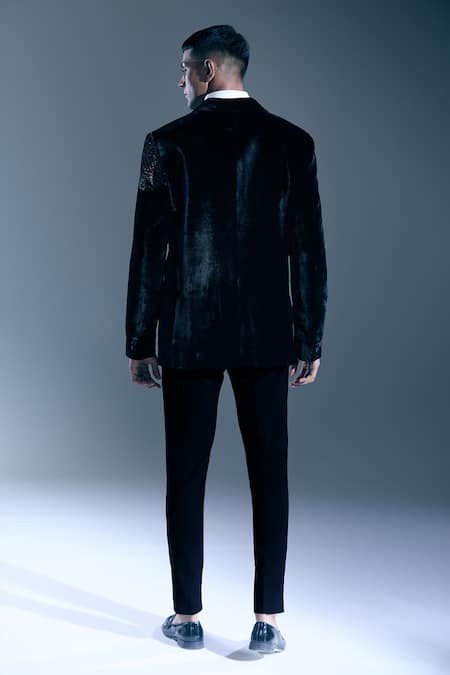 Rohit Bal Sequin Wing Embellished Tuxedo Blazer 