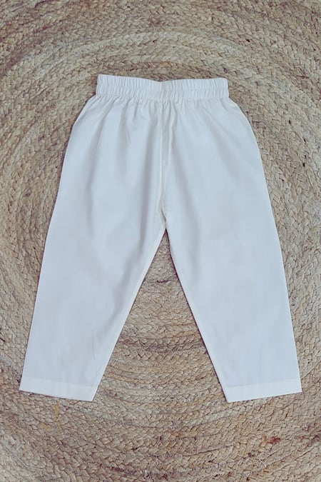 Buy_Byb Premium_Blue Linen, Cotton Zari, Lace Zardosi Embroidered Straight Kurta With Pyjama _Online_at_Aza_Fashions