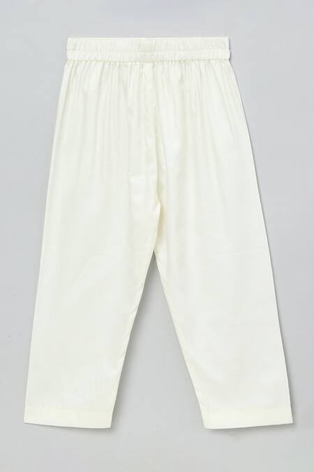 Buy_Byb Premium_Orange Linen, Cotton Embroidery, Beads Floral Print Straight Kurta With Pyjama _Online_at_Aza_Fashions