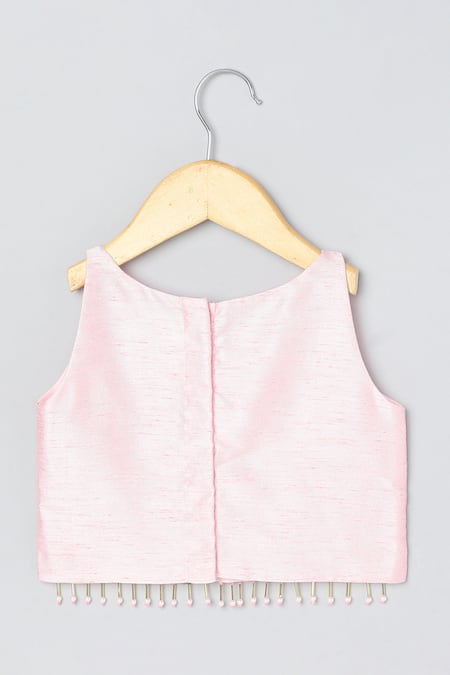 Byb Premium Pink Silk, Tulle Beads, Stones, Tassels Embroidered Choli And Lehenga Set at Aza Fashions Byb Premium_Pink Silk, Tulle Beads, Stones, Tassels Embroidered Choli And Lehenga Set _at_Aza_Fashions