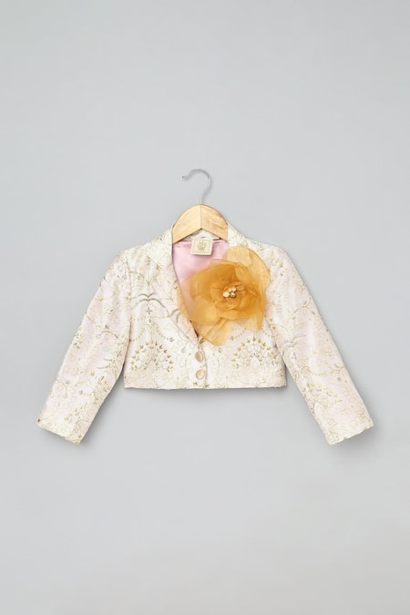 Byb Premium Floral Embroidered Crop Jacket & Culottes Set 