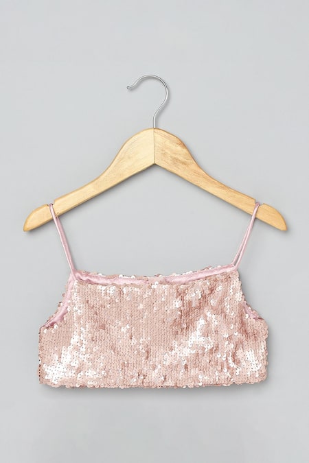 Buy_Byb Premium_Ivory Silk, Cotton Sequins, Embroidery Floral Crop Jacket And Culottes Set 