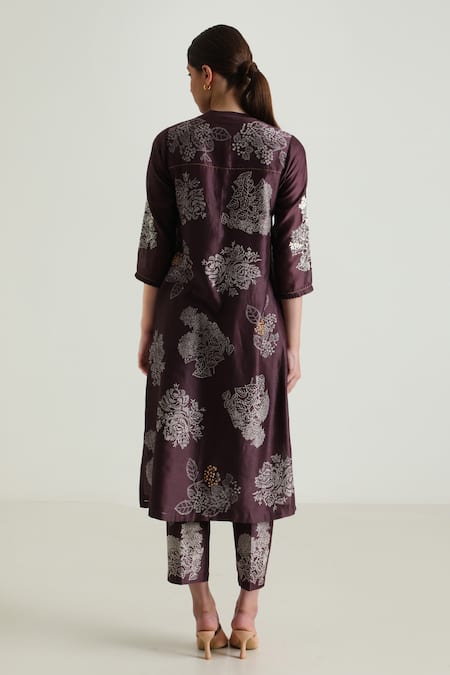 Arcvsh By Pallavi Singh Silk Chanderi Printed Kurta Set