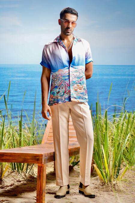 Buy Asuka Multi Color Habutai Silk Printed Inferno Shirt Online at Aza Fashions Buy_Asuka_Multi Color Habutai Silk Printed Inferno Shirt _Online_at_Aza_Fashions