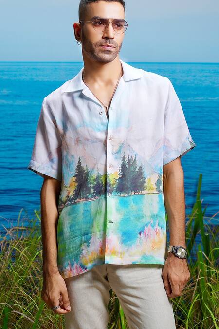 Buy Asuka White Linen Whispering Valley Print Shirt Online at Aza Fashions Buy_Asuka_White Linen Whispering Valley Print Shirt _Online_at_Aza_Fashions
