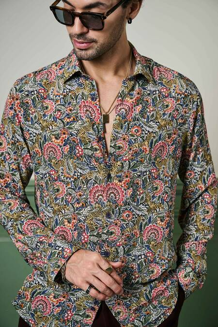 Buy Asuka Multi Color Liberty Habutai Silk Print Fleur Euphoria Shirt Online at Aza Fashions Buy_Asuka_Multi Color Liberty Habutai Silk Print Fleur Euphoria Shirt _Online_at_Aza_Fashions