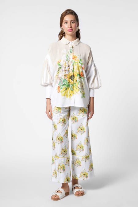 Ekastories Floral Print Straight Pant 