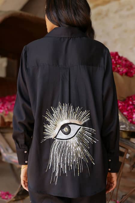 Gulaal Cotton Satin Embroidered Shirt & Pant Set 