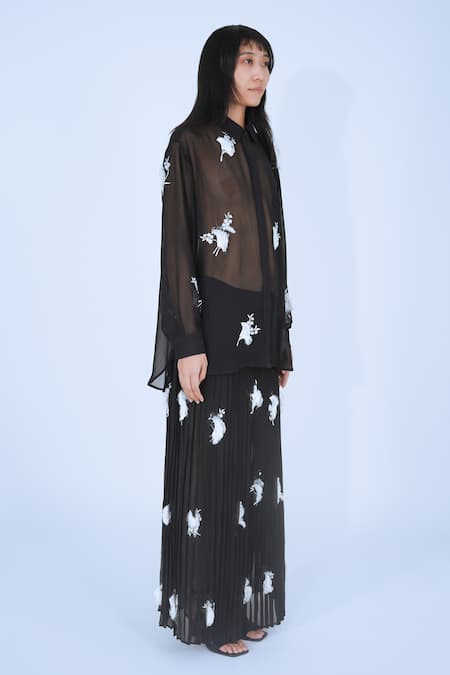 Buy Leh Studios Black Viscose Embroidery Moon Light Skirt Online at Aza Fashions Buy_Leh Studios_Black Viscose Embroidery Moon Light Skirt _Online_at_Aza_Fashions