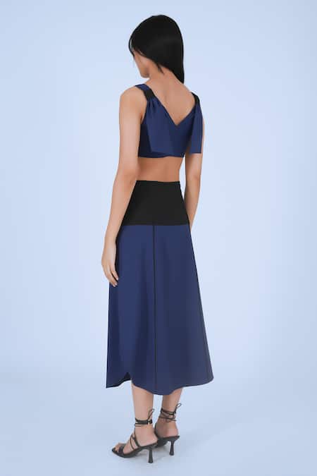 Shop Leh Studios Black Viscose Suit Knot Bralette at Aza Fashions Shop_Leh Studios_Black Viscose Suit Knot Bralette _at_Aza_Fashions