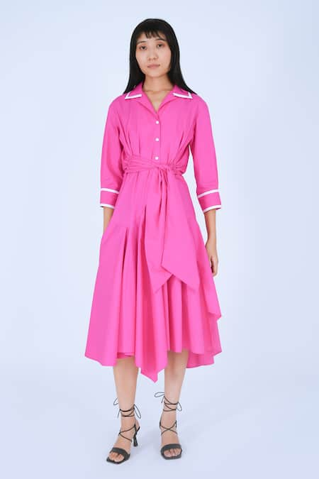 Leh Studios Ame Contrast Piping Dress 