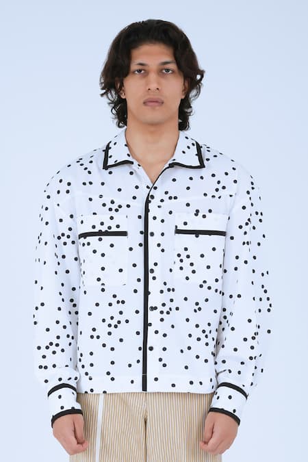 Leh Studios Cheese Shiba Polka Print Shirt 