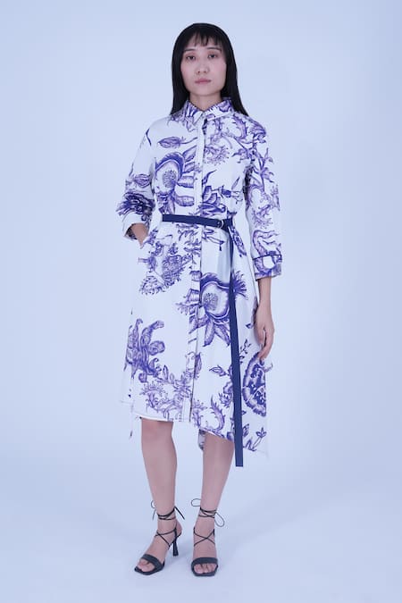 Leh Studios Chinoiserie New Hanker Dress With Belt 