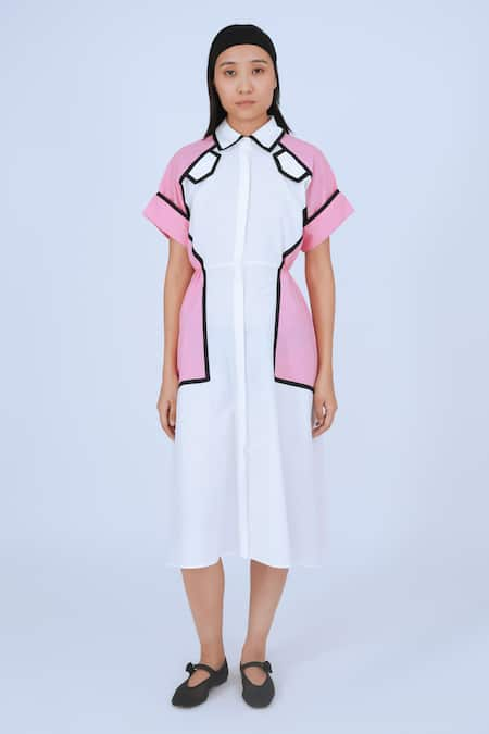 Leh Studios Zaru Color Blocked Midi Dress 