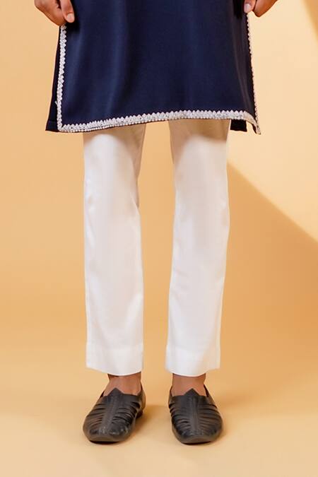 Shop Menero Blue Cotton, Crepe Embroidery Resham Dori Kurta And Pant Set Online at Aza Fashions Shop_Menero_Blue Cotton, Crepe Embroidery Resham Dori Kurta And Pant Set _Online_at_Aza_Fashions